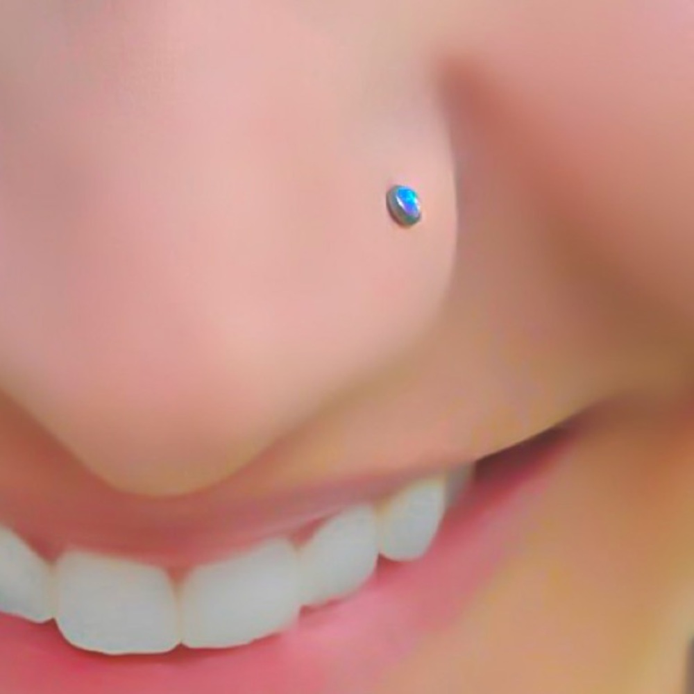 3 x 925 sterling silver purple fire opal nose ring